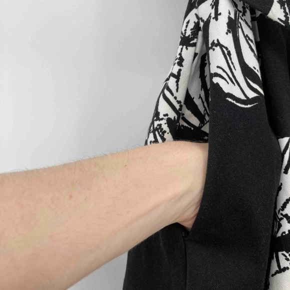 Zara TRAFALUC Black and White Botanical Print A-Line Skirt - Picture 5 of 8